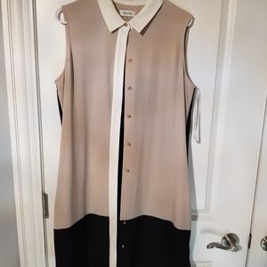 Calvin Klein sleeveless shirt button down dress